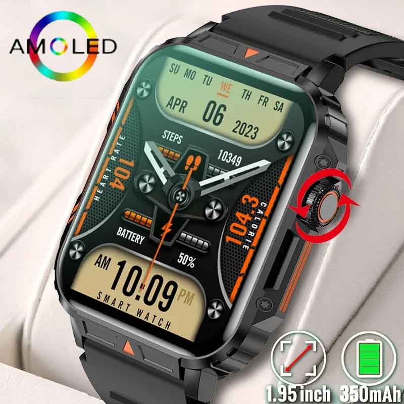 Smartwatch Square Watches For Men - Montre intelligente militaire étanche pour homme,