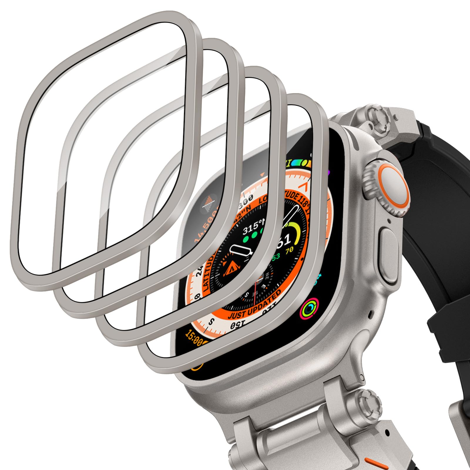 Smartwatch Watches For Mens - Boîtier en alliage d'aluminium + verre