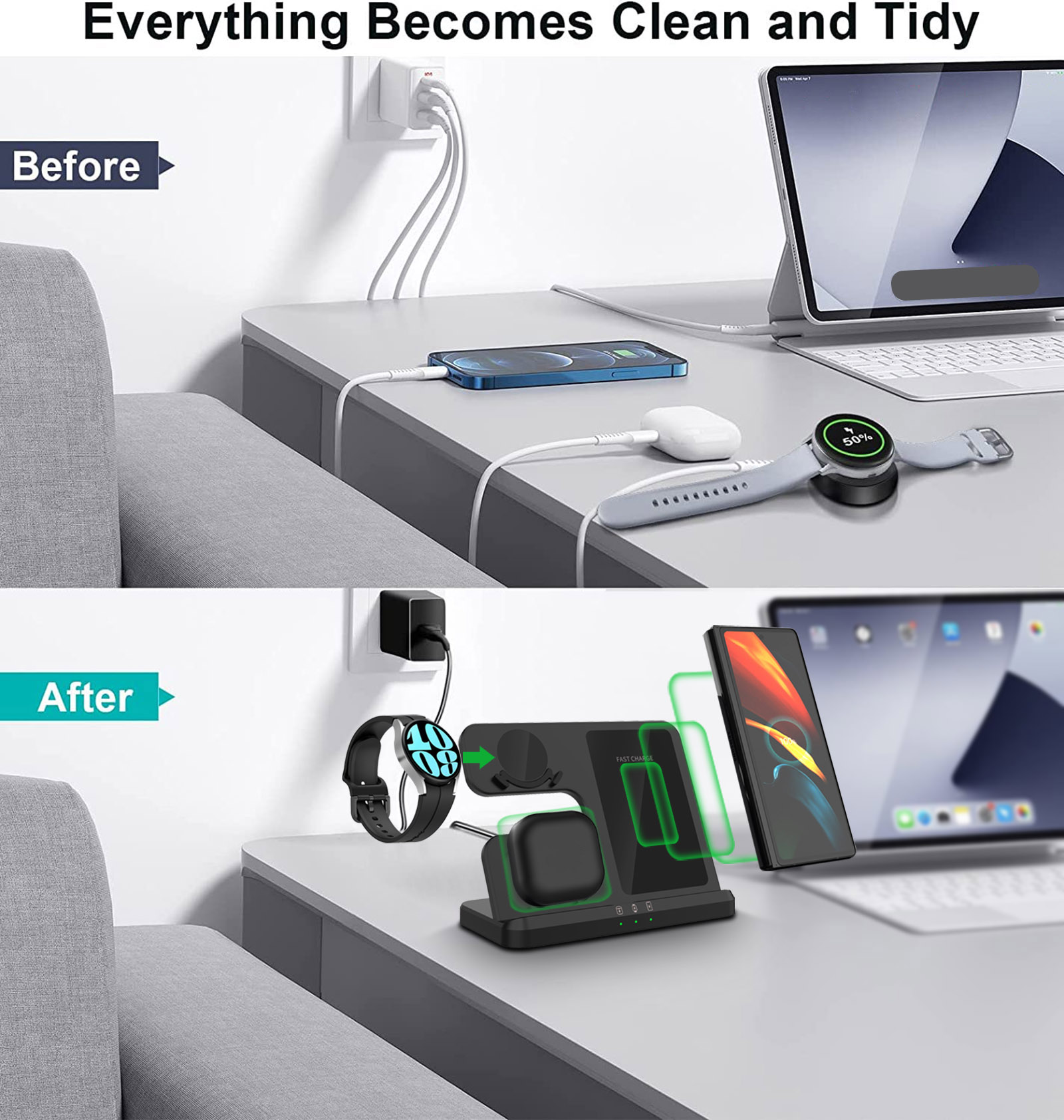 Station de charge sans fil 3 e - Watches Smartwatch Samsung avis et prix