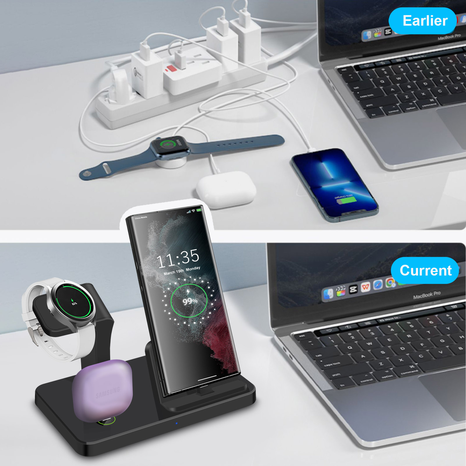 Station de charge rapide 3-en- - Watches Smartwatch Samsung avis et prix