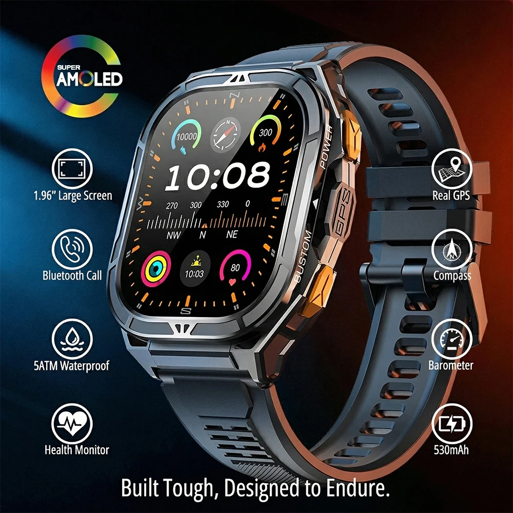 Montre connectée AMOLED de lux - Smartwatch Square Watches For Men avis et prix