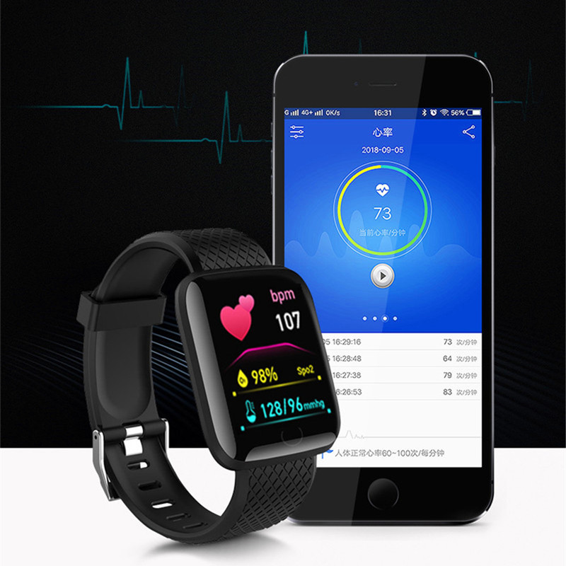 116plus montre intelligente ho - Smartwatch Square Watches For Men avis et prix